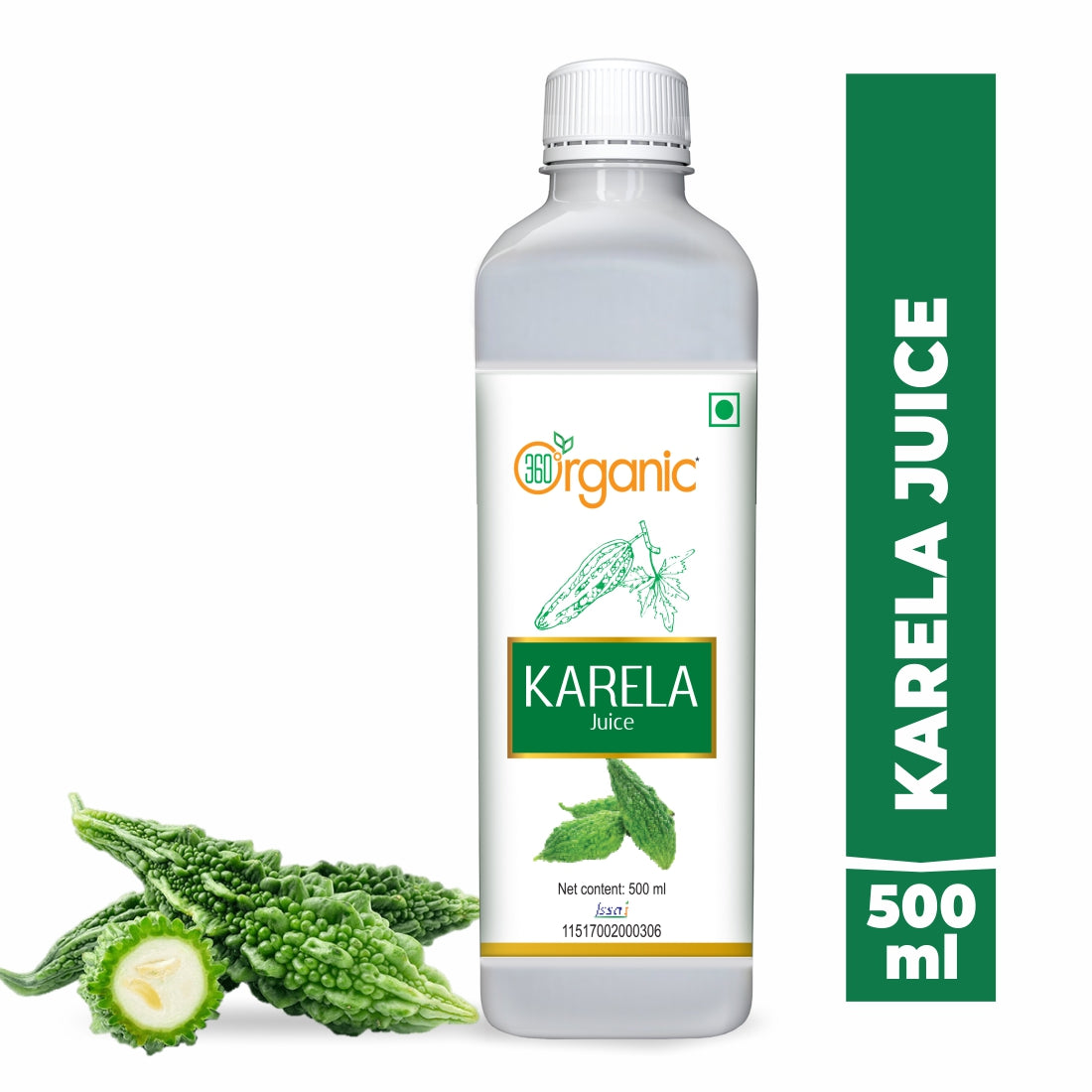 360 Degree Organic Karela (Bitter Gourd) Juice - 500 ml