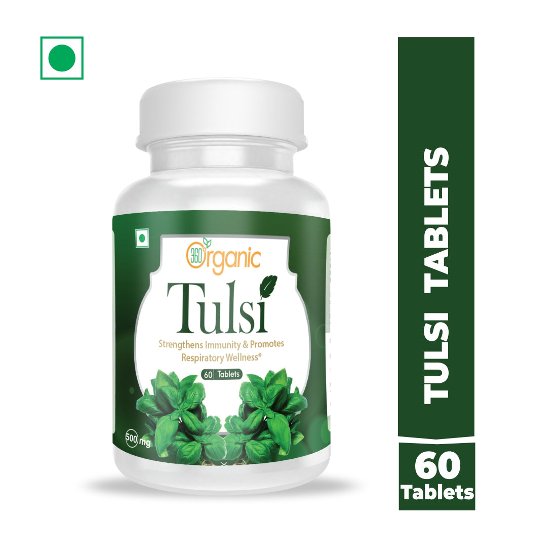 360 Degree Organic Tulsi Tablets  500 mg (60 Tablets)