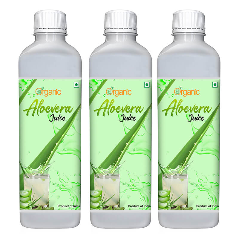 360 Degree Organic Aloe Vera Juice for Skin and Hair No Added Sugar - 500ml