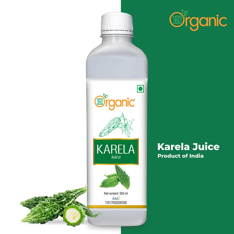 360 Degree Organic Karela (Bitter Gourd) Juice - 500 ml