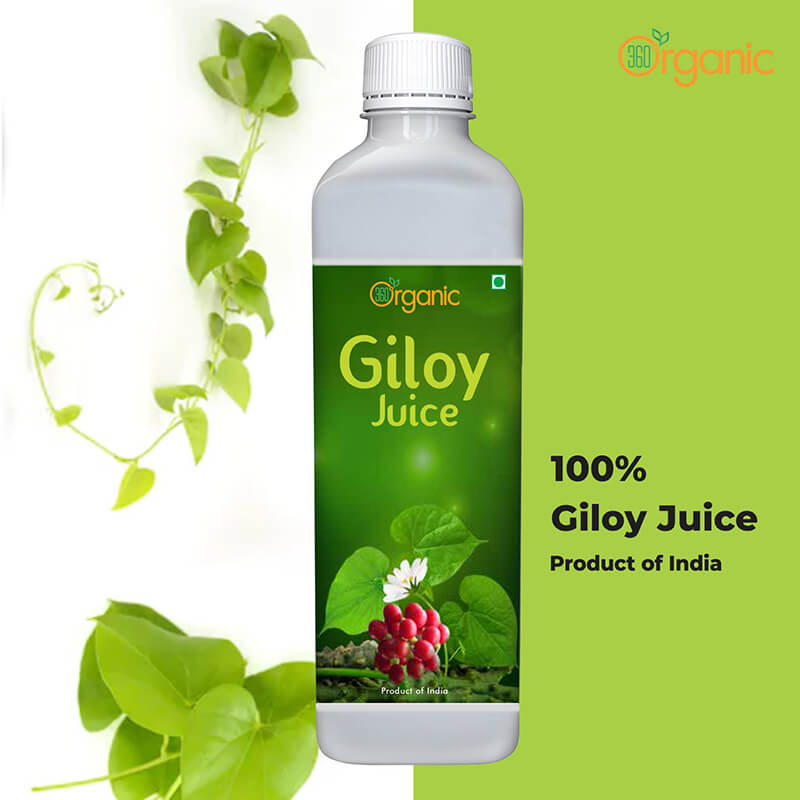 360 Degree Organic Giloy Juice for Boosts Immunity | Improves Digestion | Reduces Stress and Anxiety | Reduces Signs Of Aging - 500 ml