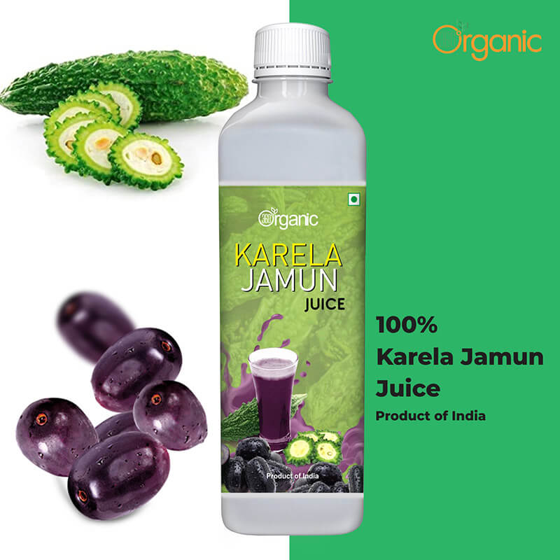 360 Degree Organic Karela Jamun Juice for Controls Blood Sugar Levels  Fights Cholesterol  Helps Improves Digestion  Helps Build Immunity  Skin Wellness - No Added Sugar - 500 ml