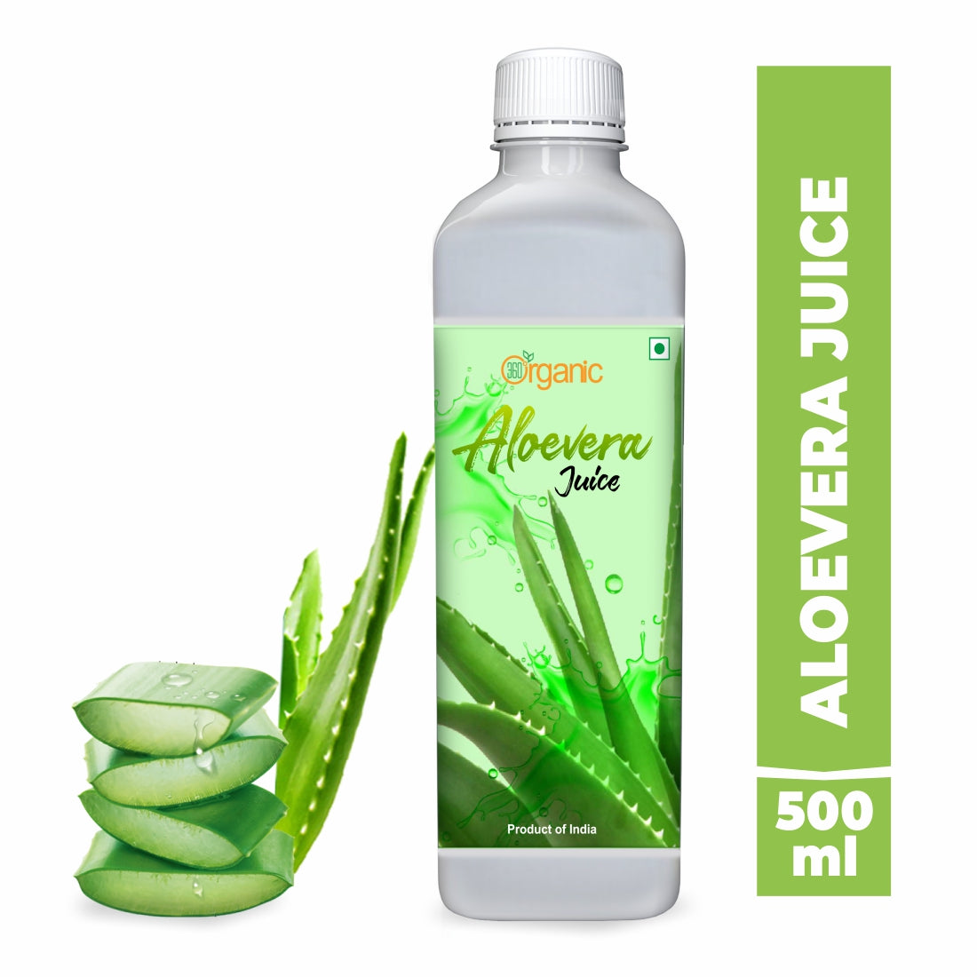 360 Degree Organic Aloe Vera Juice for Skin and Hair No Added Sugar - 500ml