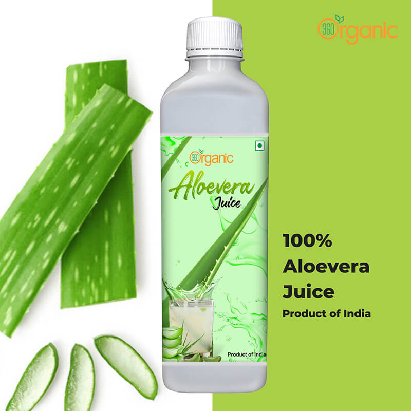 360 Degree Organic Aloe Vera Juice for Skin and Hair No Added Sugar - 500ml