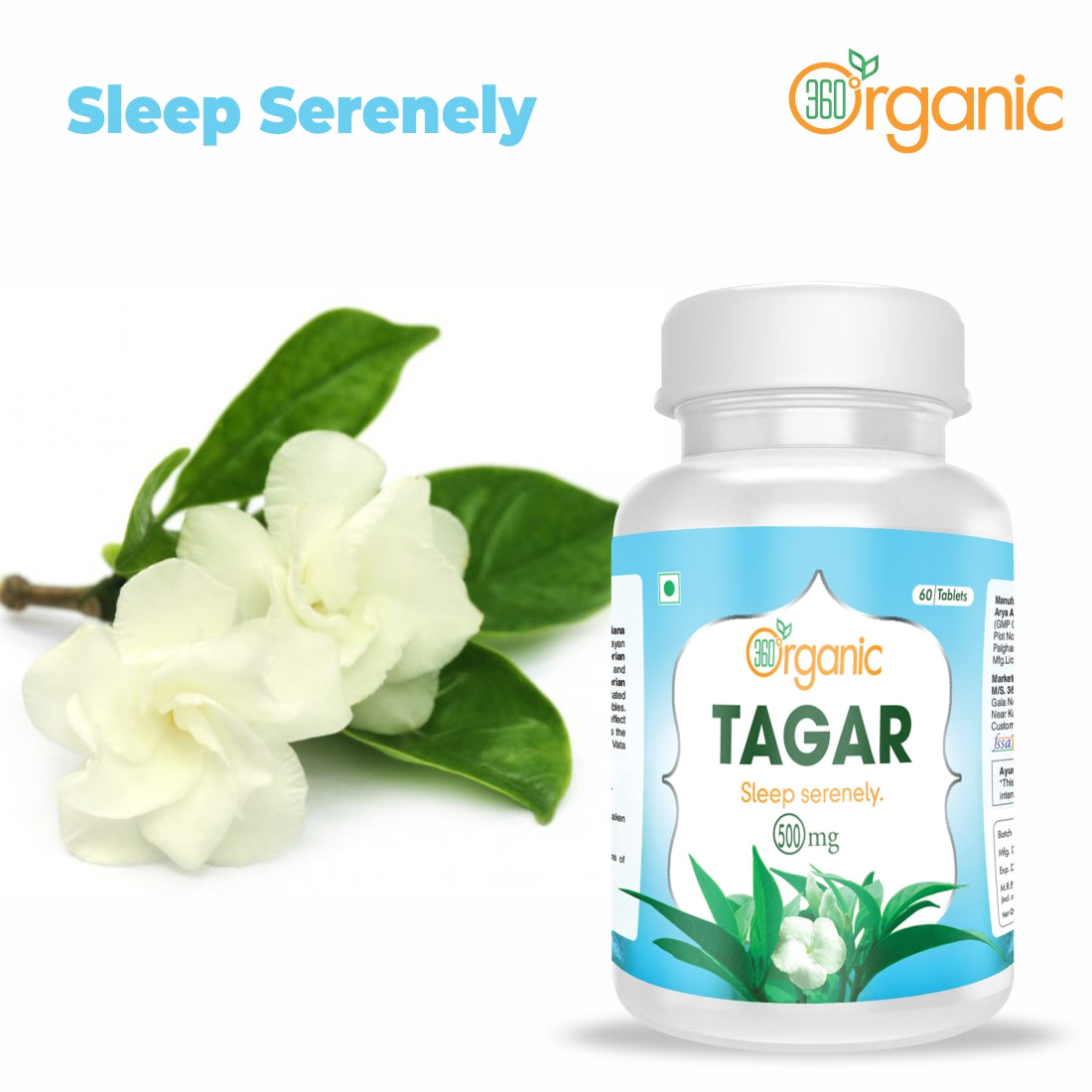 360 Degree Organic Tagar Tablets 500 mg  (60 Tablets)