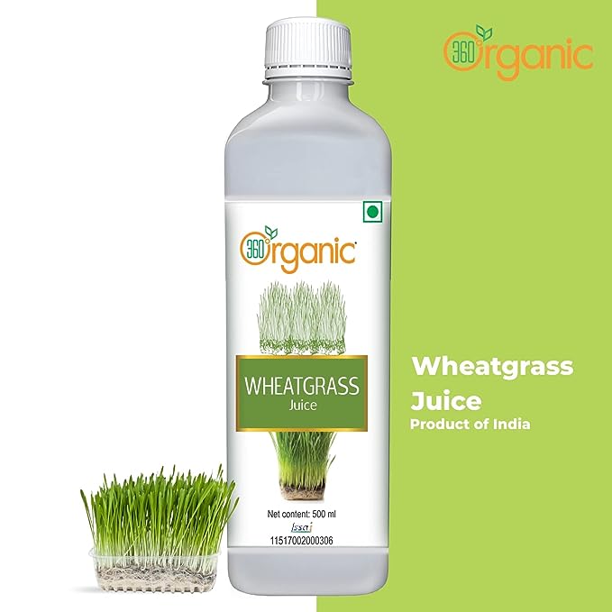 360 Degree Organic Wheatgrass for Help Detoxify the Liver, Cleanse the Digestive System, and Purify Blood- 500 ml