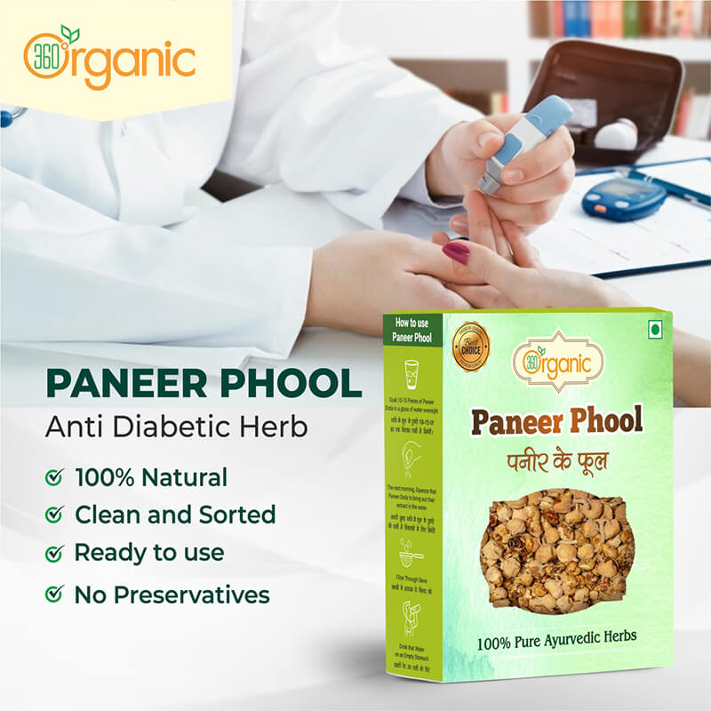 360 Degree Organic Pure Natural and Diabetes Friendly Paneer Phool Paneer Dodi Paneer Doda Paneer Ka Phool Paneer Ke Phool Indian Rennet Withania Coagulan For Diabetes - 200 gm