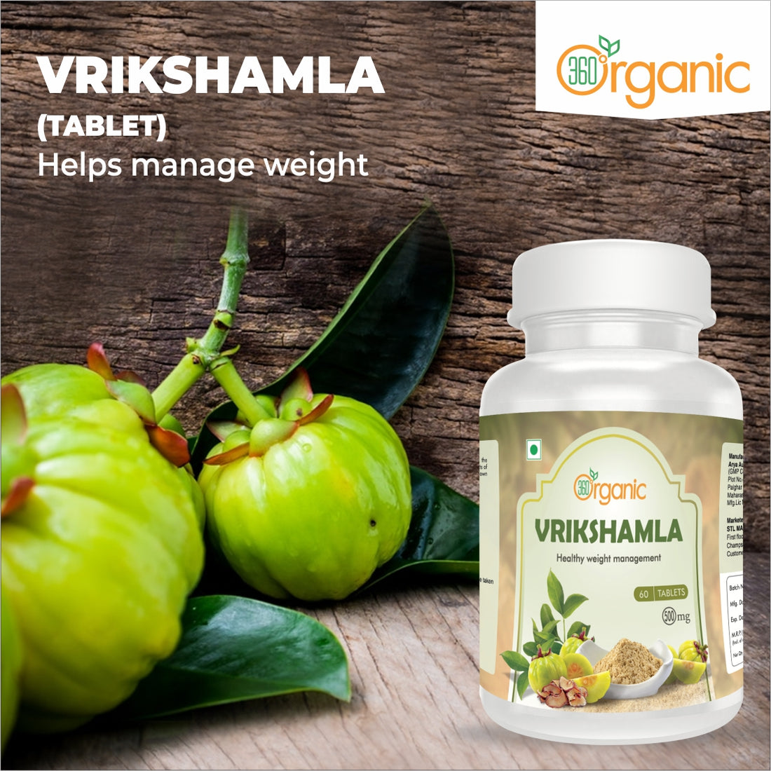 360 Degree Organic Vrukshamala Tablets  500 mg (60 Tablets)