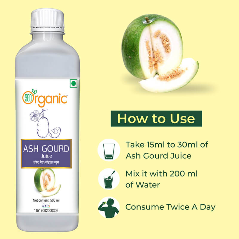 360 Degree Organic Ash Gourd Juice (Safed Petha Juice) - 500 ml