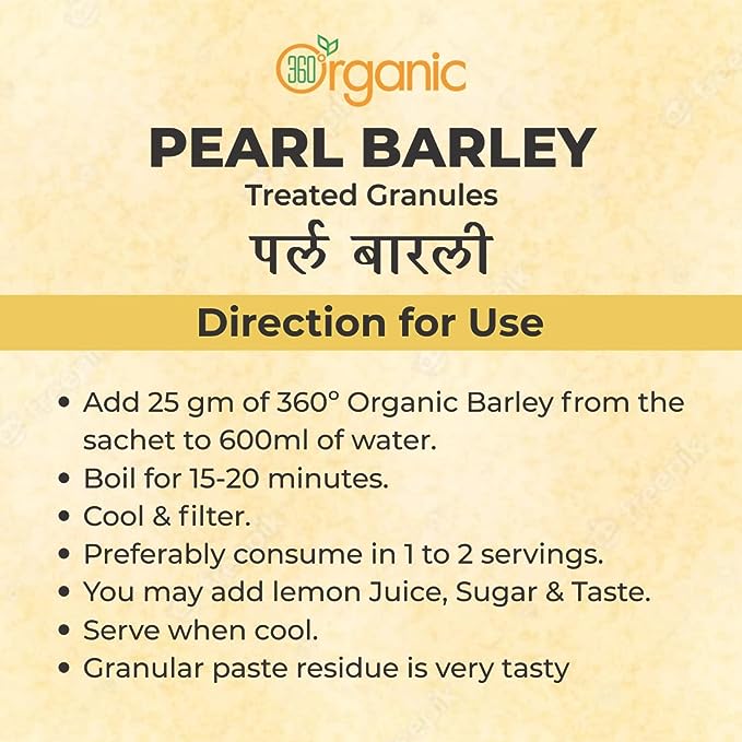 360 Degree Organic_Pearl Barley Treated Granules_ 400 gm