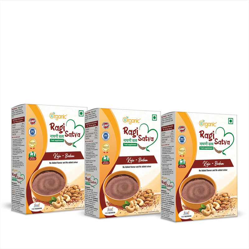 360 DEGREEORGANIC Ragi Satva Kaju Badam Healthy food - 250g (Nachani Satva)