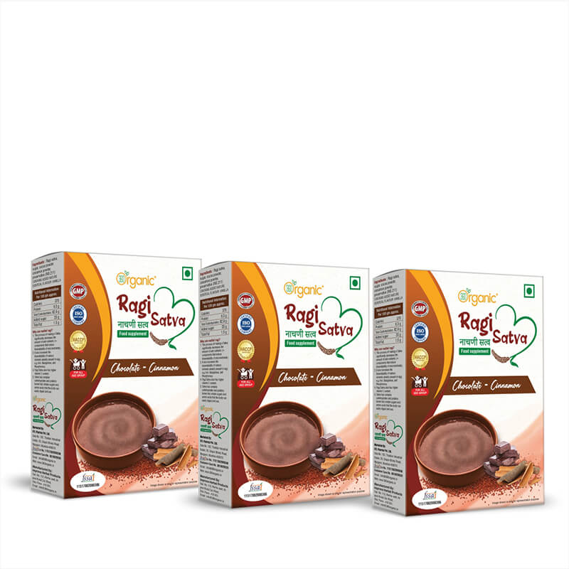 360 Degree Organic_Ragi Satva Chocolate Cinnamon Healthy food - 250g (Nachani Satva)