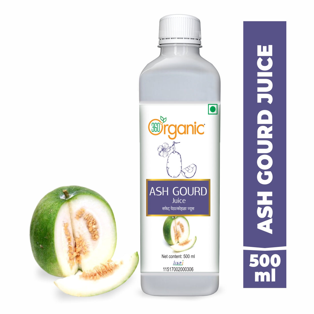 360 Degree Organic Ash Gourd Juice (Safed Petha Juice) - 500 ml