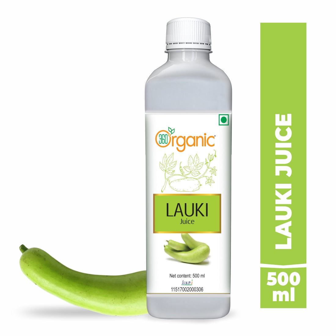 360 Degree Organic Lauki Juice (Bottle Gourd Juice) for Help Detoxify the Liver, Cleanse the Digestive System, and Purify Blood- 500 ml
