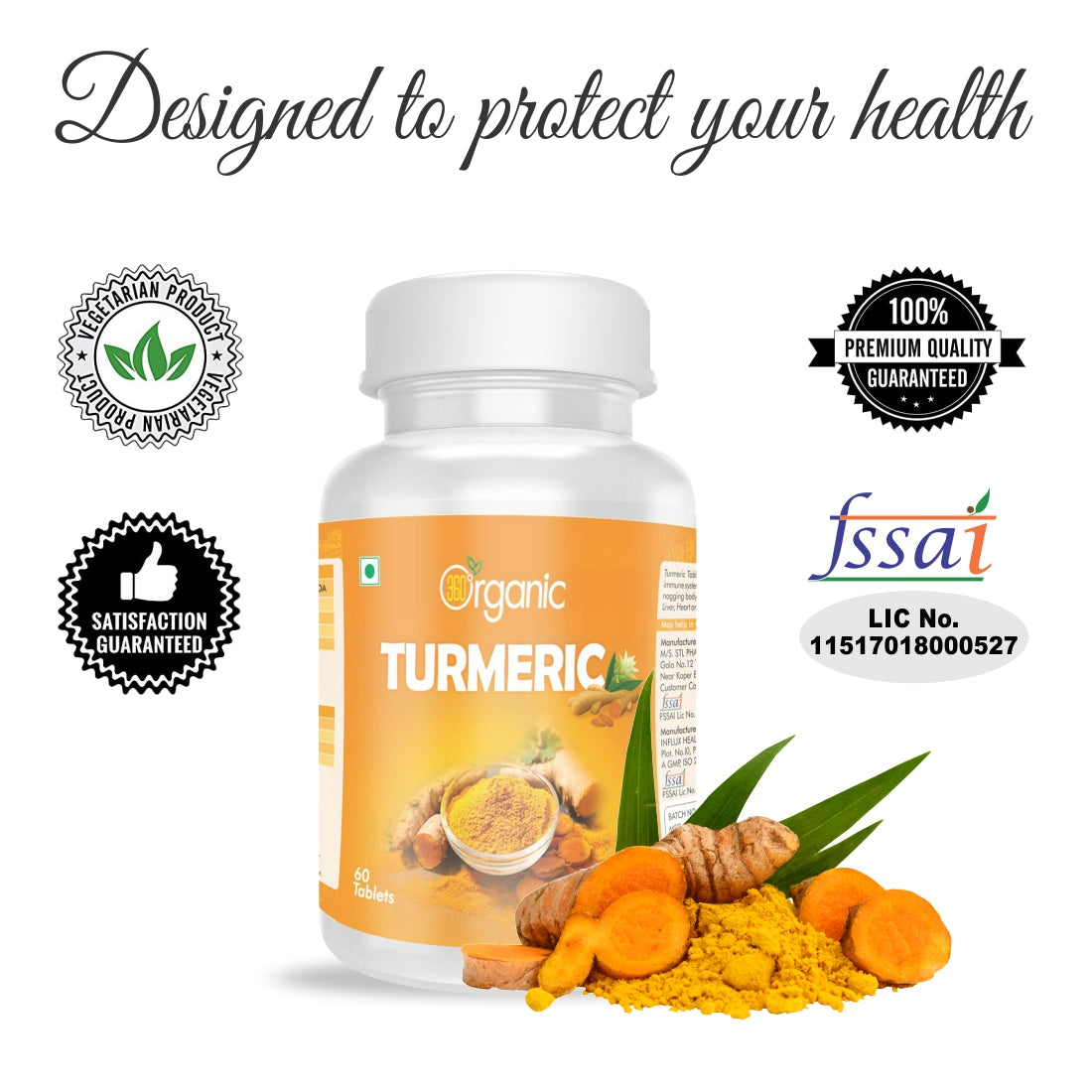 360 Degree Organic Turmeric Tablets 500 mg (60 Tablets)